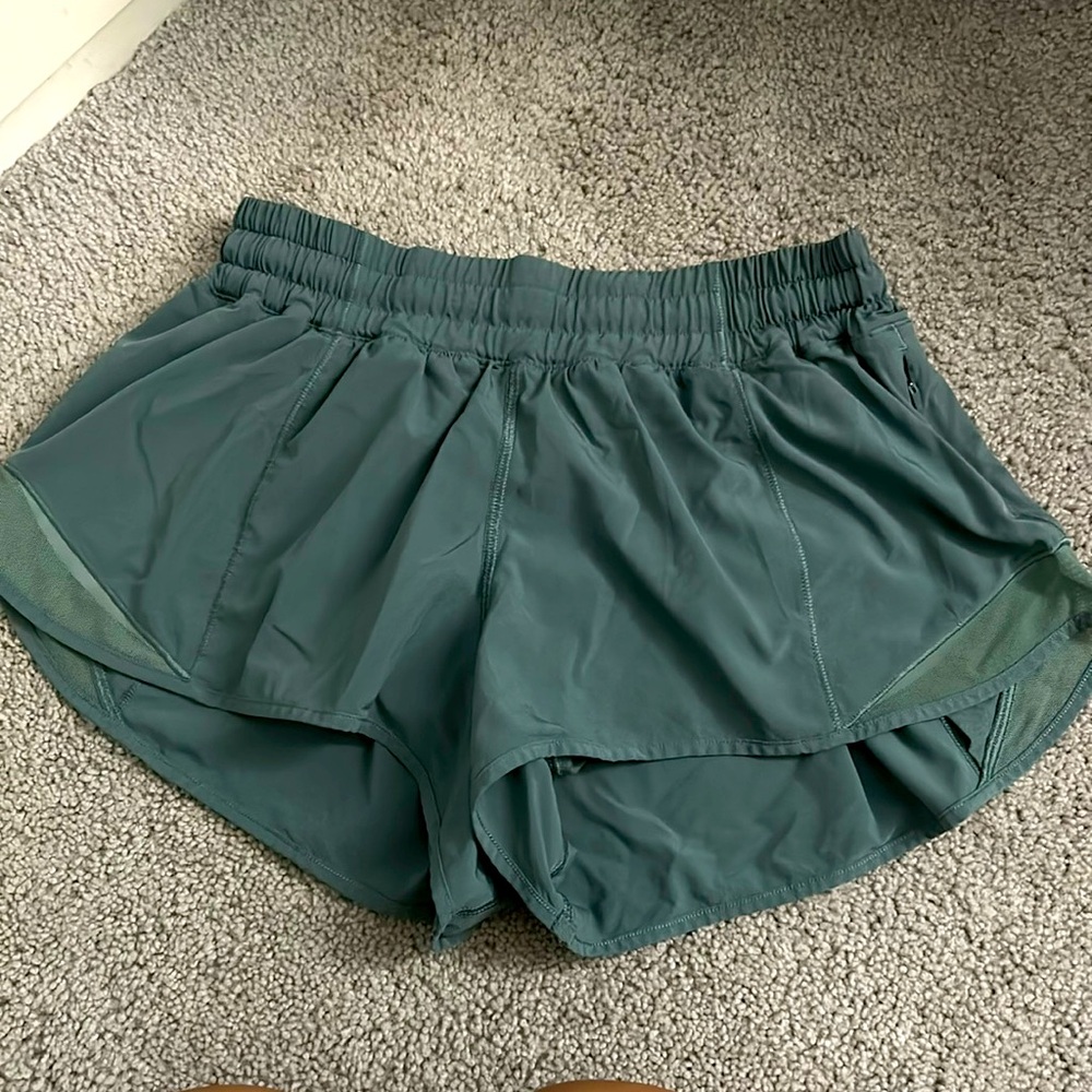 Green Lululemon Hotty Hot Shorts